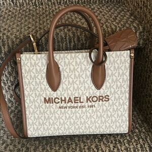 Michael Kors Brown and Cream Women's Bag